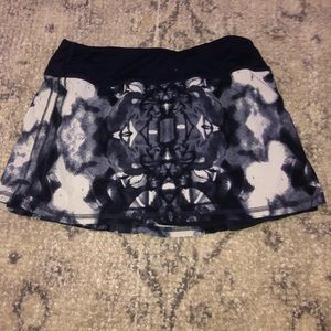 Navy Blue Patterned Lululemon Running Skirt